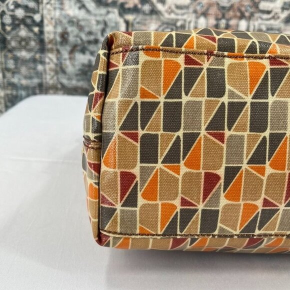 Fossil Key-Per Coated Floral Shoulder Bag Large Leather Trim Color Block - Picture 9 of 16